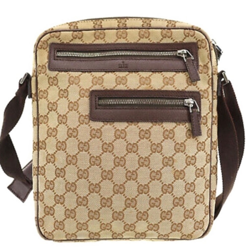 Authentic Gucci Monogram Logo Shoulder Bag Tote  #8.2g